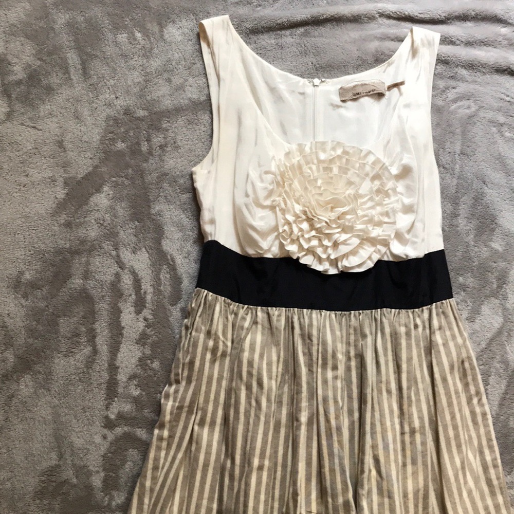 Anthropologie Flower Striped Dress NWOT